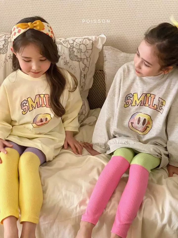 Poisson - Korean Children Fashion - #childofig - Smile Long Tee