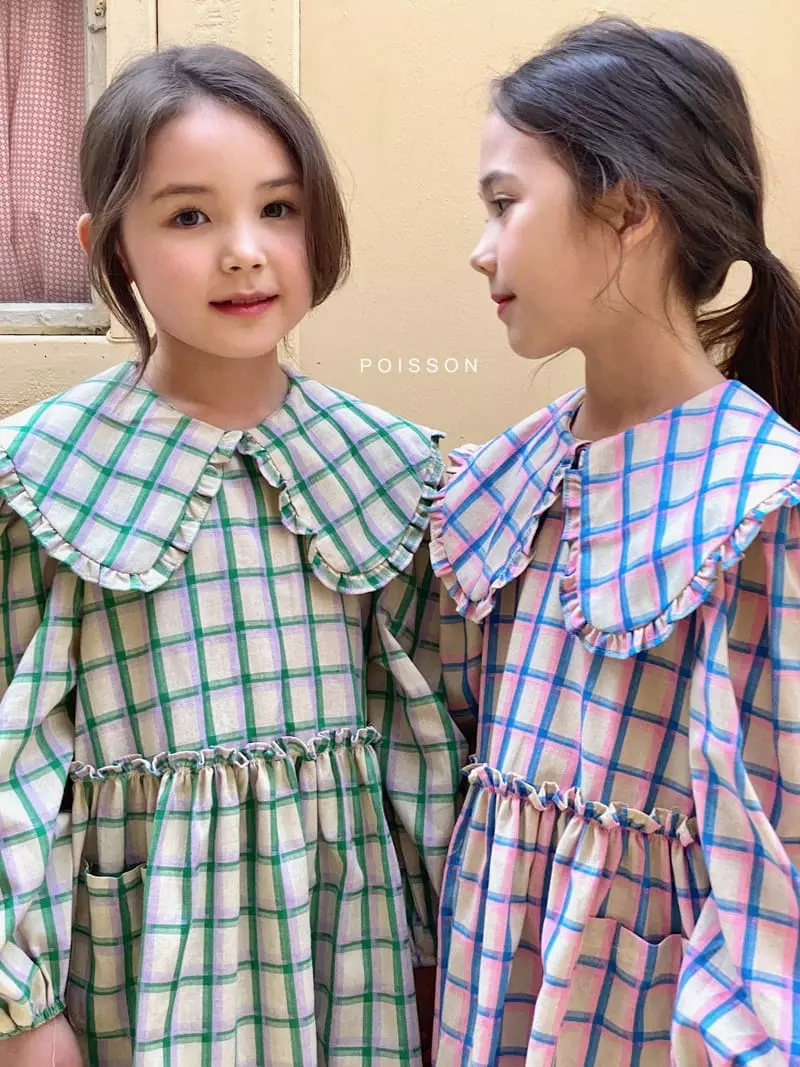 Poisson - Korean Children Fashion - #childrensboutique - Check Frill One-piece - 10