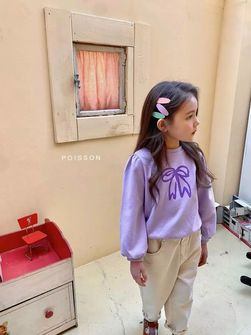 Poisson - Korean Children Fashion - #childrensboutique - Ribbon Puff Sweatshirt - 8