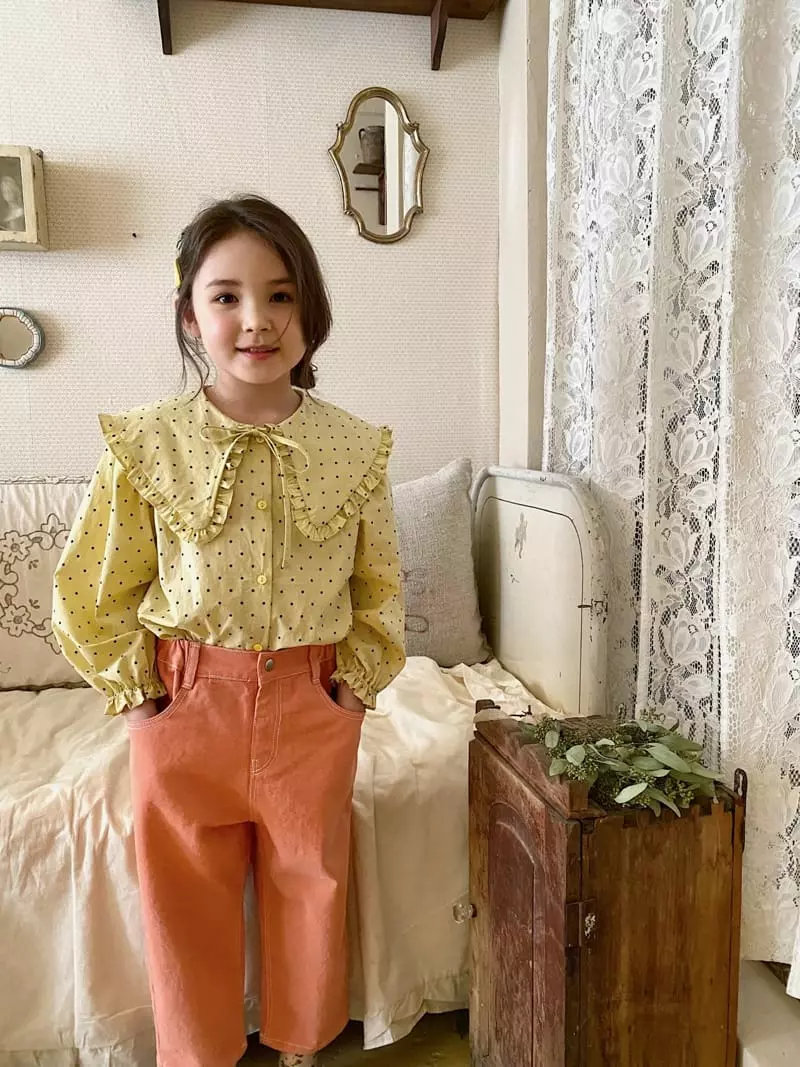 Poisson - Korean Children Fashion - #childrensboutique - Frill Collar Blouse - 6