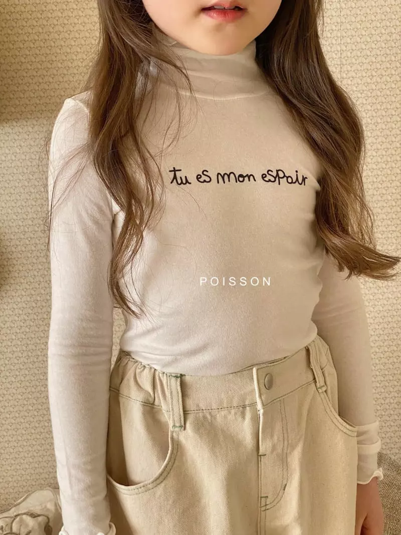Poisson - Korean Children Fashion - #discoveringself - Lettering Turtleneck Tee - 9