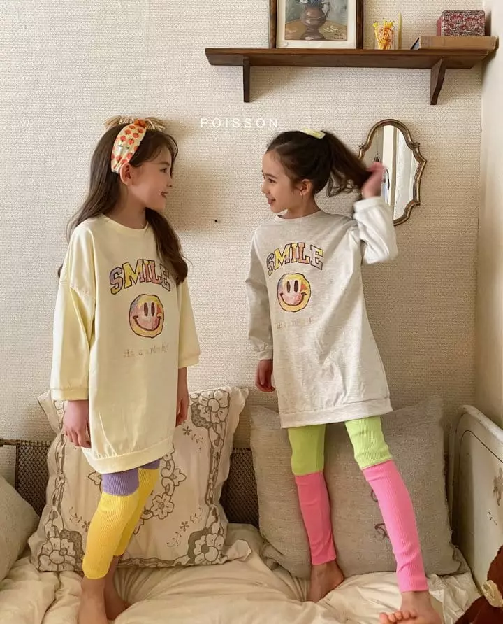 Poisson - Korean Children Fashion - #discoveringself - Smile Long Tee - 5