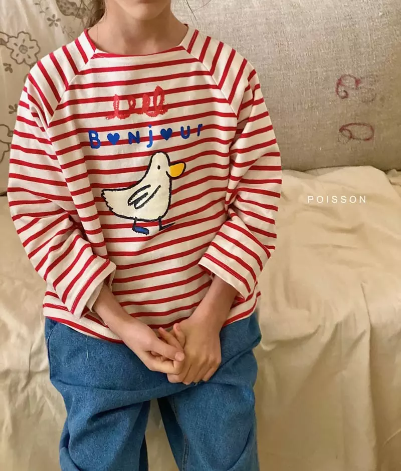 Poisson - Korean Children Fashion - #discoveringself - Bonjour Stripes Tee