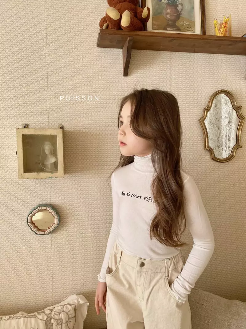 Poisson - Korean Children Fashion - #fashionkids - Lettering Turtleneck Tee - 10