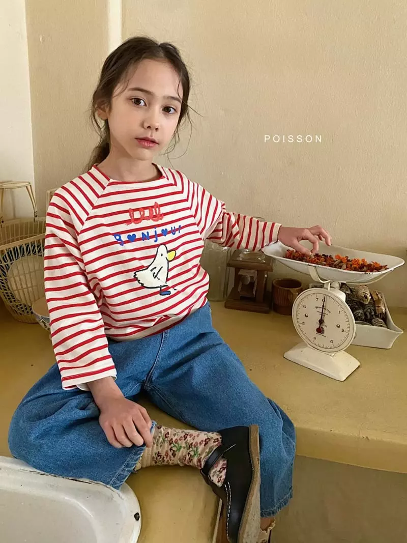 Poisson - Korean Children Fashion - #fashionkids - Bonjour Stripes Tee - 2