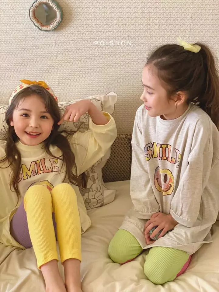 Poisson - Korean Children Fashion - #kidsshorts - Smile Long Tee - 7