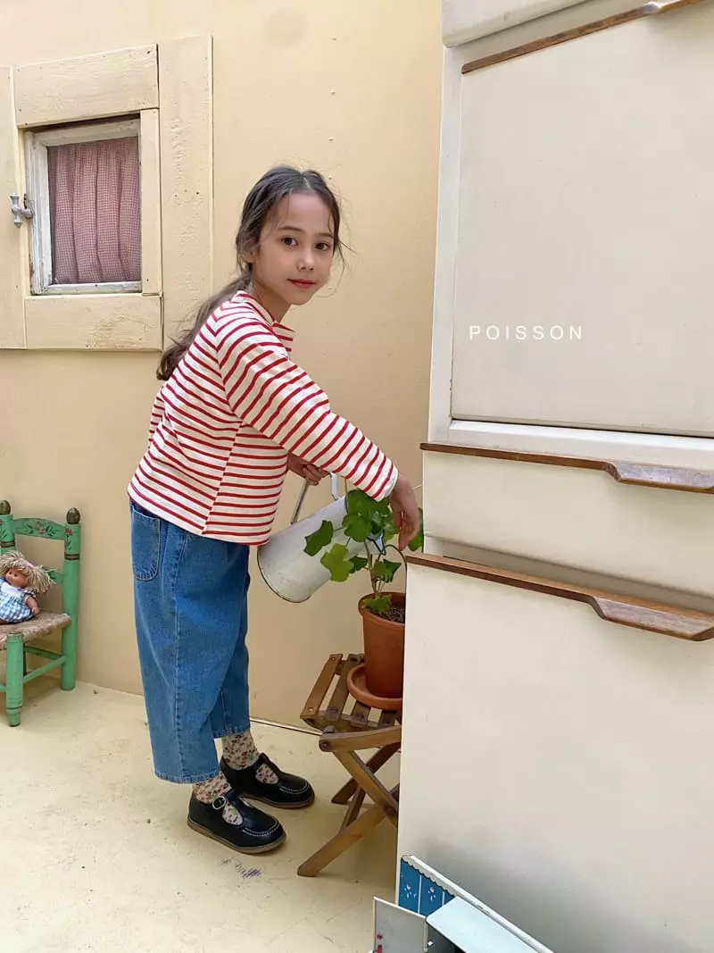 Poisson - Korean Children Fashion - #kidsshorts - Bonjour Stripes Tee - 3
