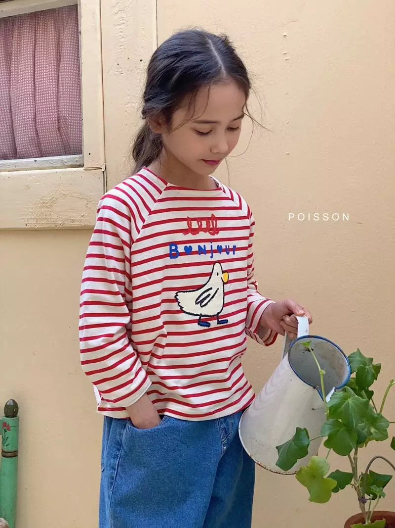 Poisson - Korean Children Fashion - #kidsshorts - Bonjour Stripes Tee - 4