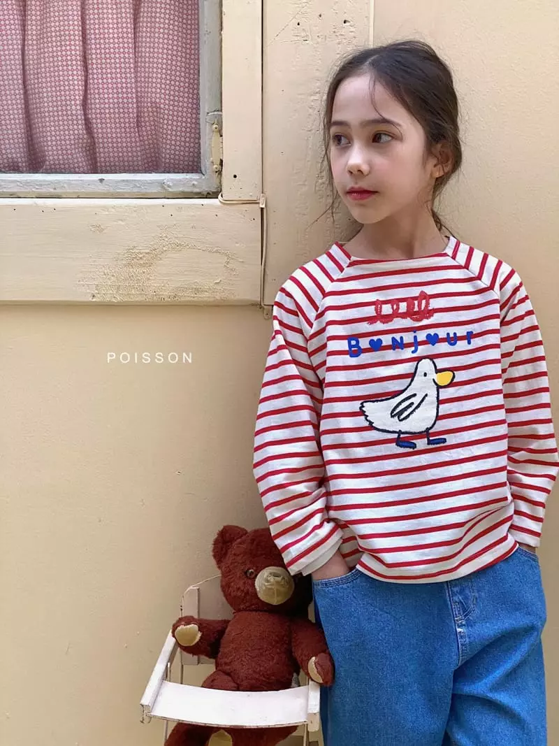 Poisson - Korean Children Fashion - #kidzfashiontrend - Bonjour Stripes Tee - 5
