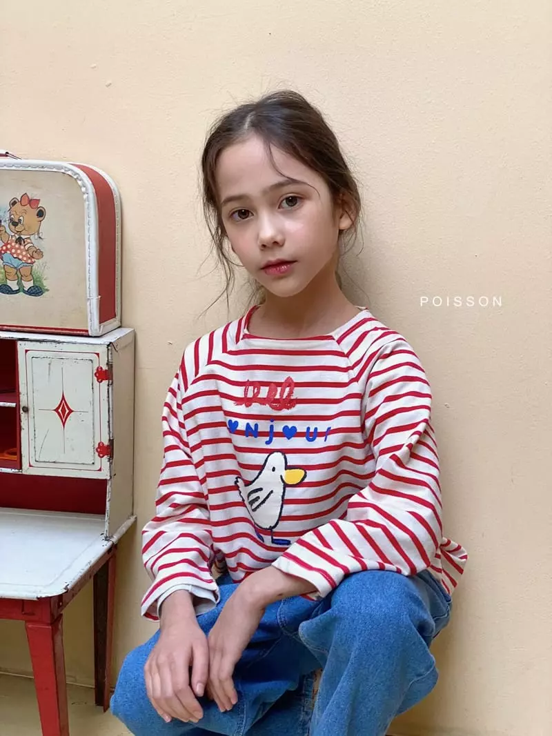 Poisson - Korean Children Fashion - #littlefashionista - Bonjour Stripes Tee - 7