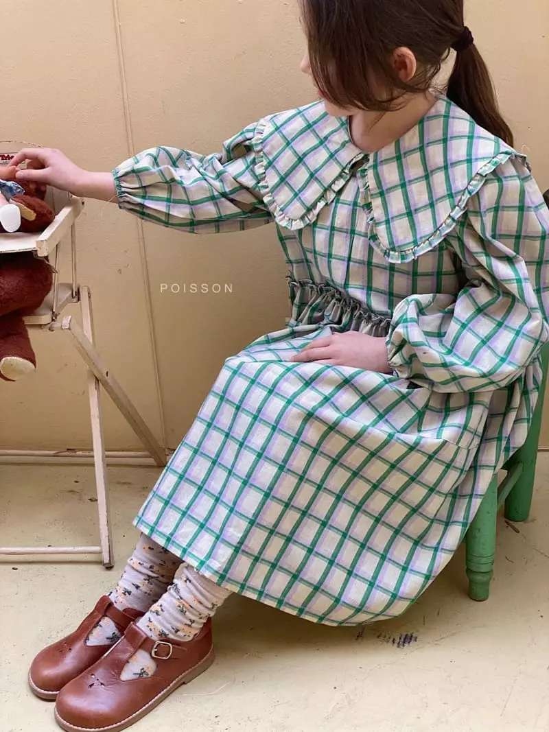 Poisson - Korean Children Fashion - #magicofchildhood - Check Frill One-piece - 5