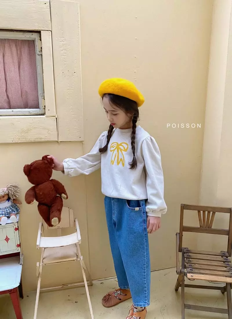 Poisson - Korean Children Fashion - #magicofchildhood - Ribbon Puff Sweatshirt - 3