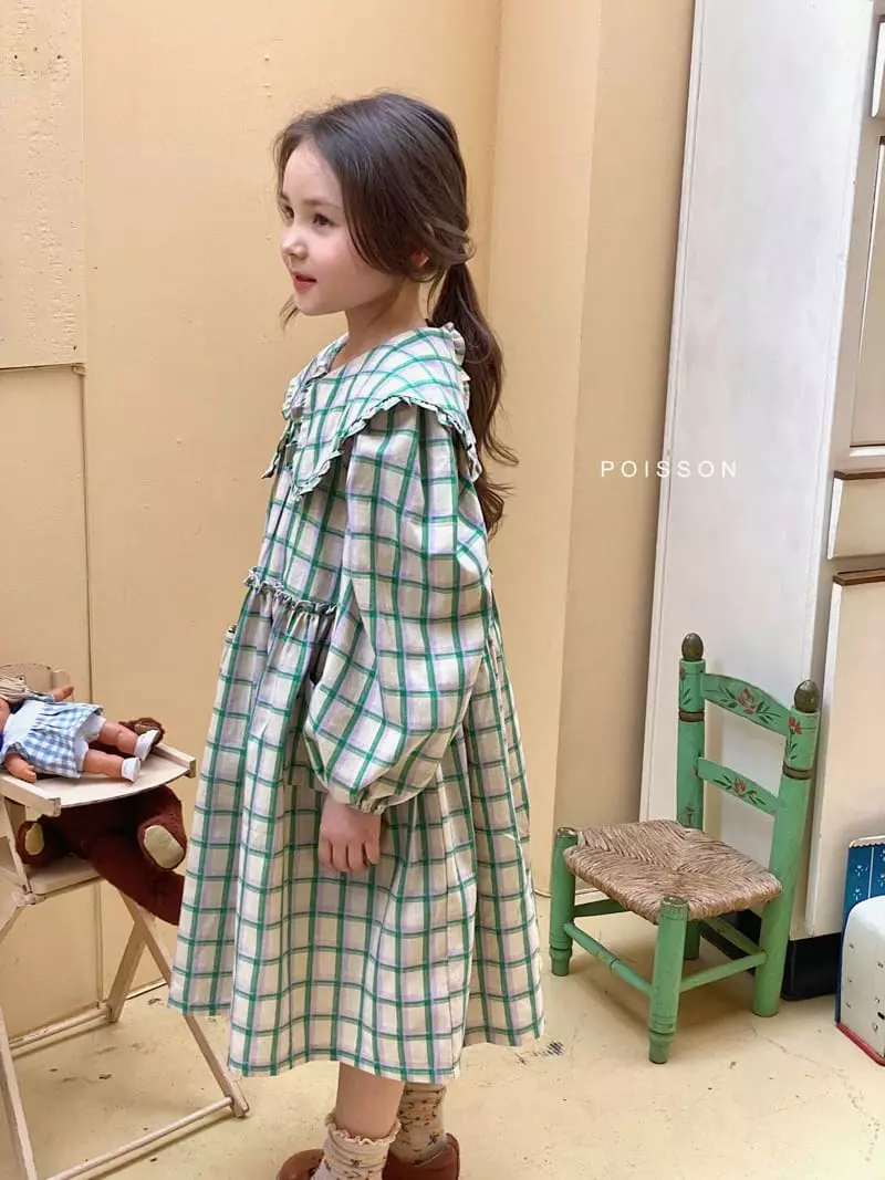 Poisson - Korean Children Fashion - #minifashionista - Check Frill One-piece - 6
