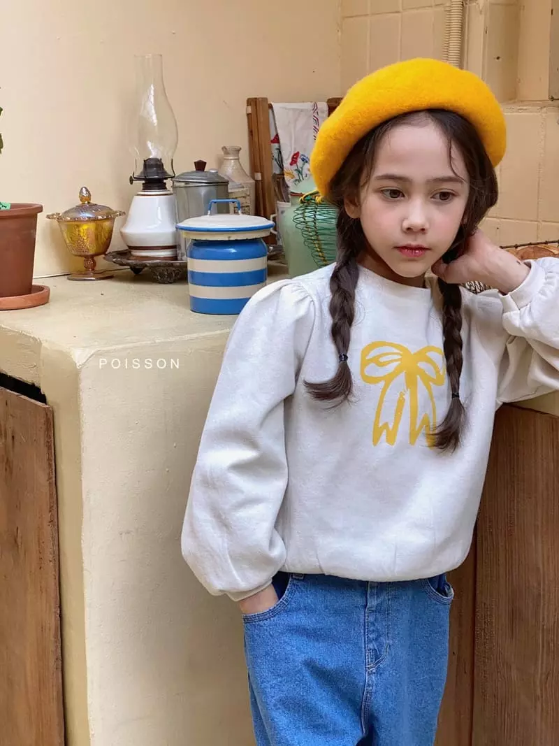 Poisson - Korean Children Fashion - #magicofchildhood - Ribbon Puff Sweatshirt - 4