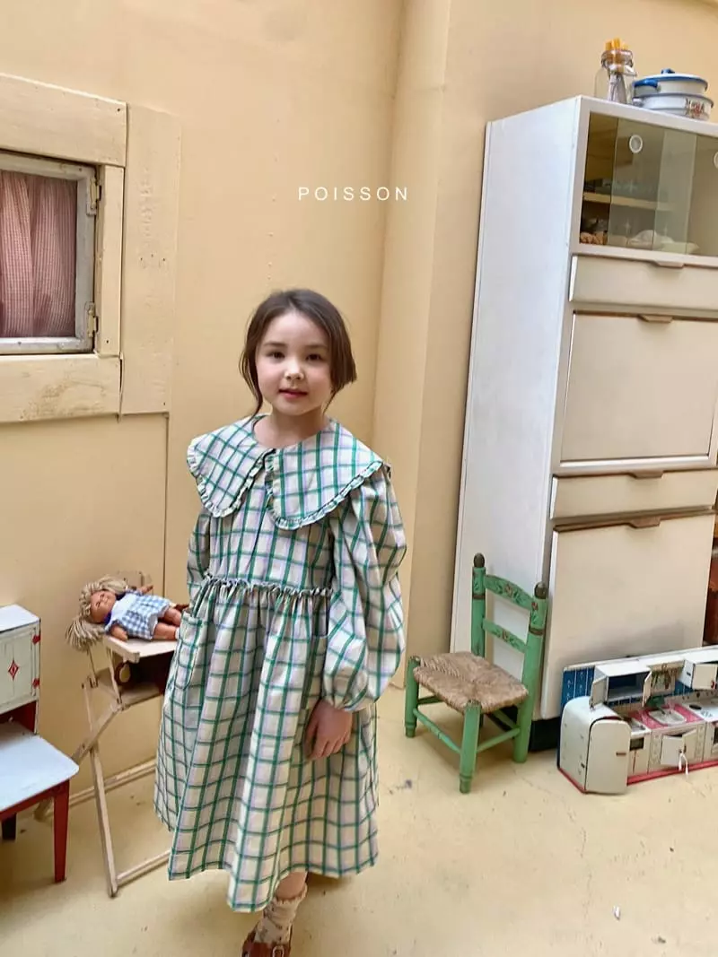 Poisson - Korean Children Fashion - #prettylittlegirls - Check Frill One-piece - 7