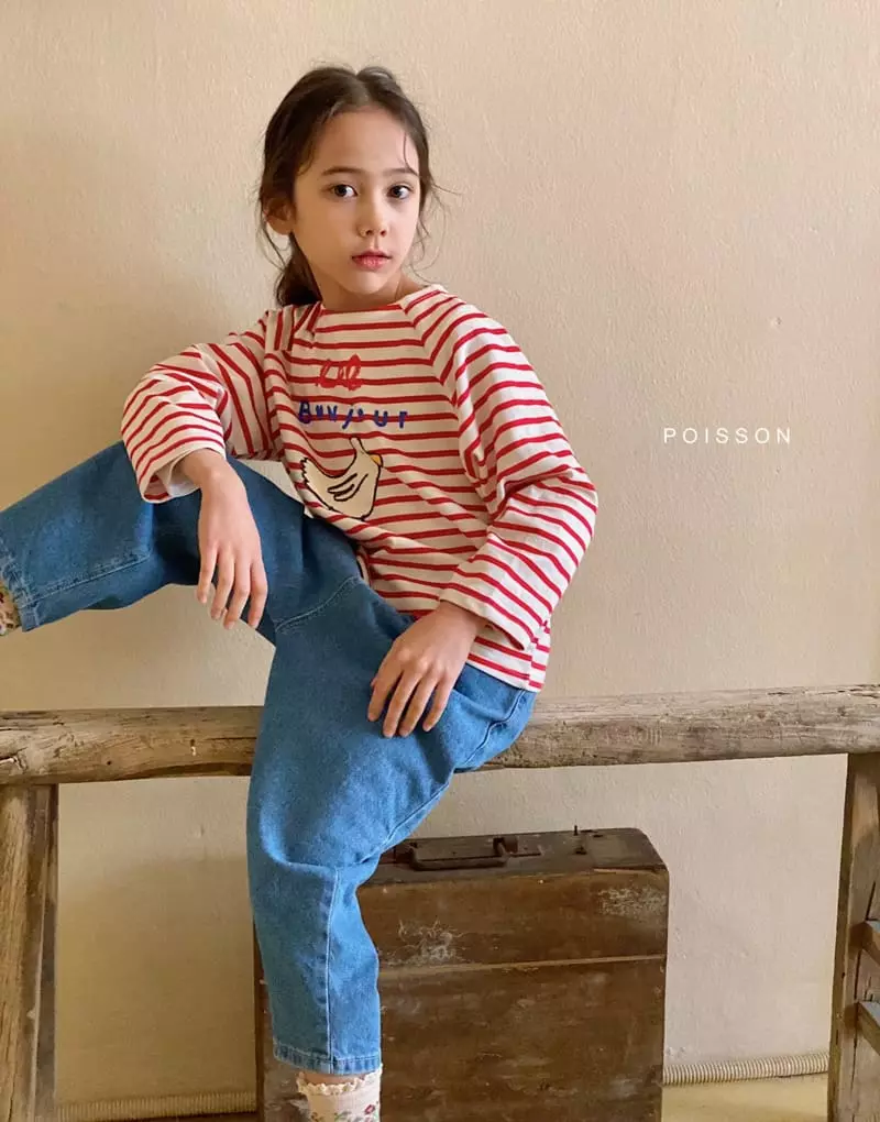 Poisson - Korean Children Fashion - #prettylittlegirls - Bonjour Stripes Tee - 10