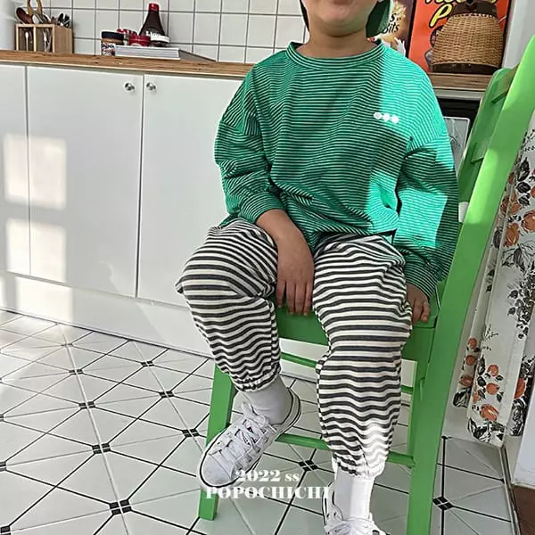 Popochichi - Korean Children Fashion - #Kfashion4kids - Stripes Jogger Pants - 3