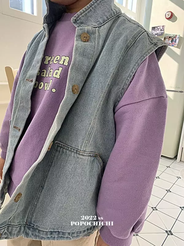 Popochichi - Korean Children Fashion - #fashionkids - Denim Vest Jacket - 5