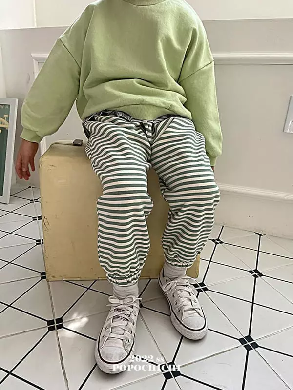 Popochichi - Korean Children Fashion - #kidzfashiontrend - Stripes Jogger Pants - 2