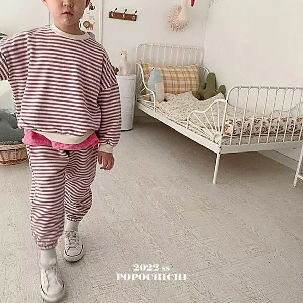 Popochichi - Korean Children Fashion - #Kfashion4kids - Stripes Jogger Pants - 4