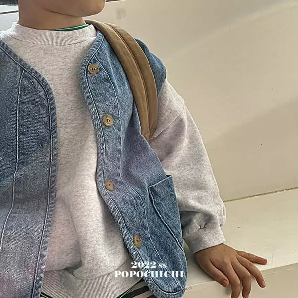 Popochichi - Korean Children Fashion - #minifashionista - Denim Piping Vest Jacket - 11