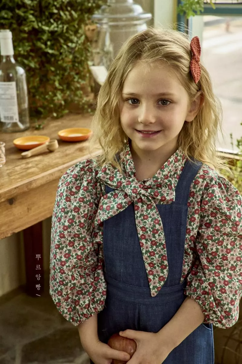 Pourenfant - Korean Children Fashion - #Kfashion4kids - Vintage Flower Ribbon Blouse - 9