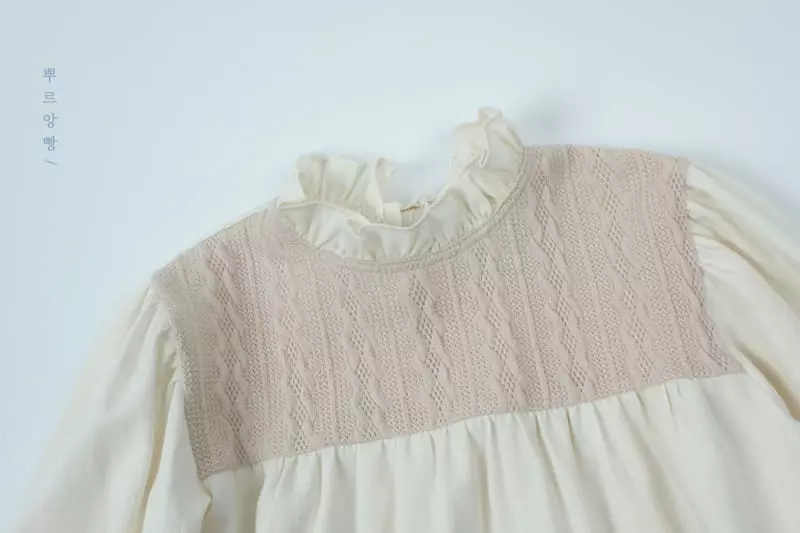 Pourenfant - Korean Children Fashion - #Kfashion4kids - Rose Knit One-piece - 3