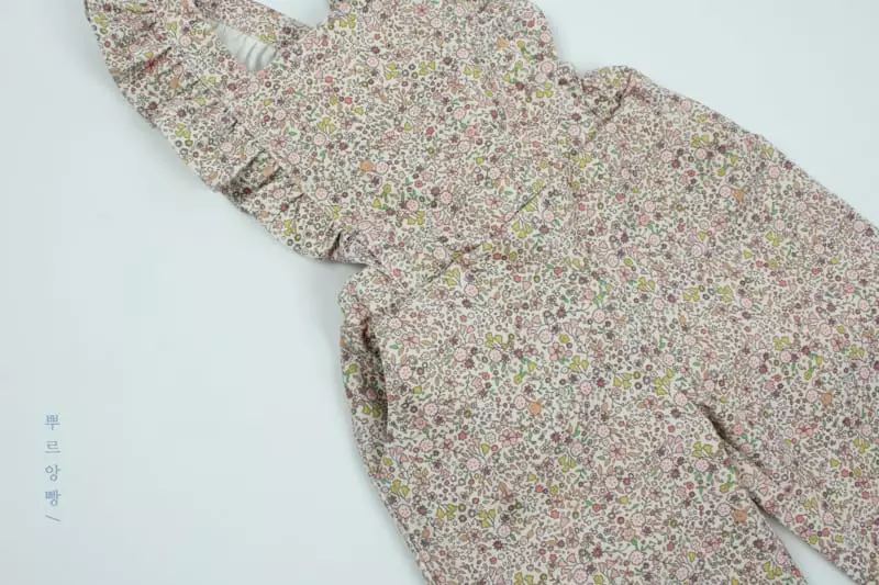 Pourenfant - Korean Children Fashion - #Kfashion4kids - Jacqueline Flower Dungarees - 5