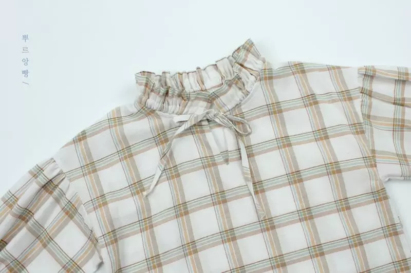 Pourenfant - Korean Children Fashion - #childofig - Kelly Check Blouse - 5