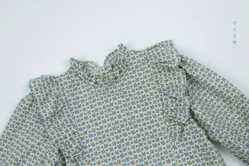 Pourenfant - Korean Children Fashion - #stylishchildhood - Azure Flower Blouse - 4