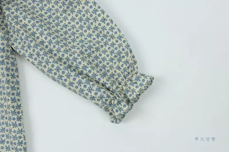 Pourenfant - Korean Children Fashion - #childrensboutique - Azure Flower Blouse - 5