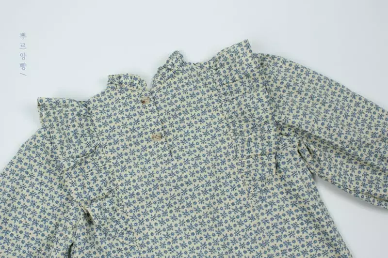 Pourenfant - Korean Children Fashion - #designkidswear - Azure Flower Blouse - 6