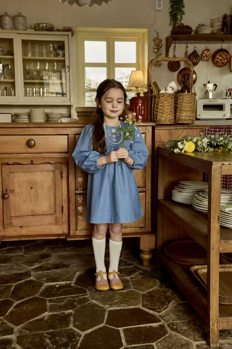 Pourenfant - Korean Children Fashion - #designkidswear - Sherbet Denim One-piece - 12