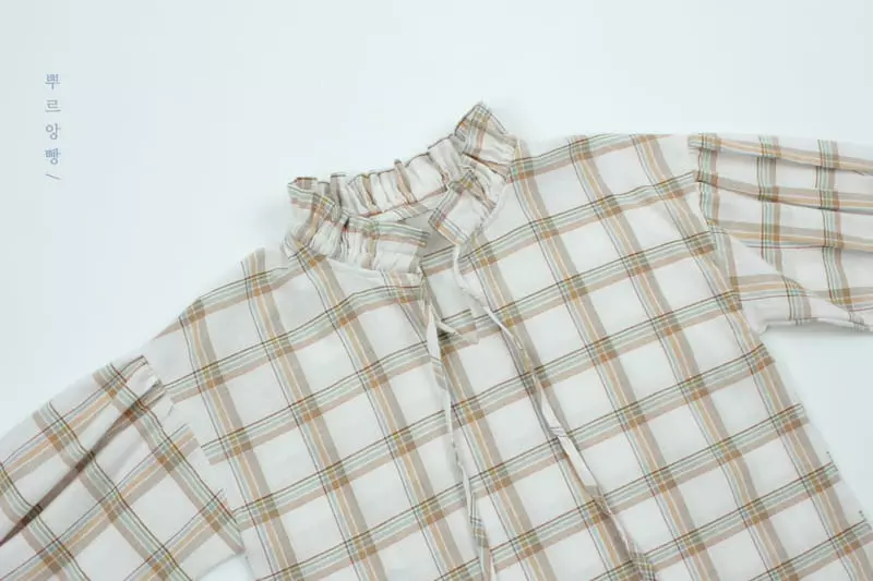 Pourenfant - Korean Children Fashion - #kidsshorts - Kelly Check Blouse - 10