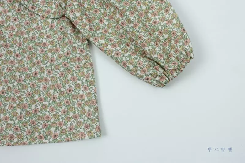 Pourenfant - Korean Children Fashion - #kidsshorts - Vintage Flower Ribbon Blouse - 6