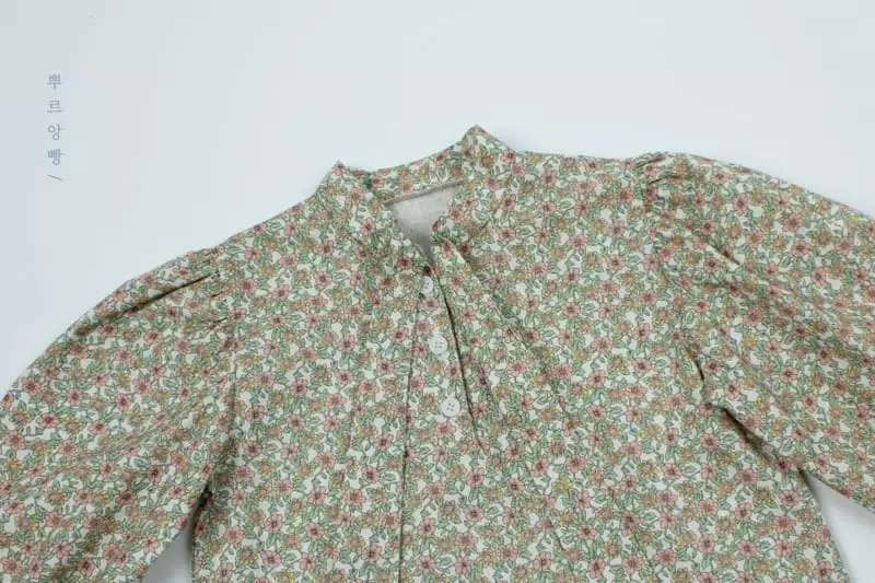 Pourenfant - Korean Children Fashion - #kidsstore - Vintage Flower Ribbon Blouse - 7