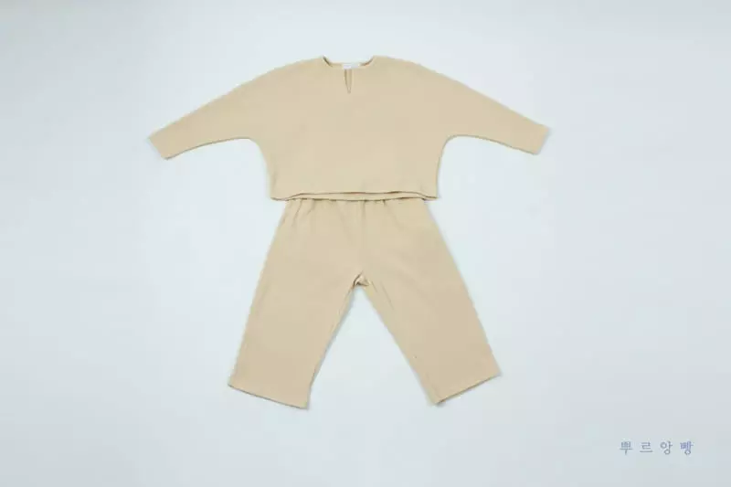 Pourenfant - Korean Children Fashion - #kidsstore - Waffle Lilly Coy Top Bottom Set - 6