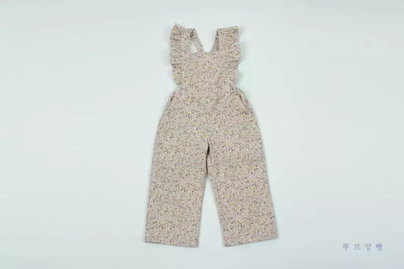 Pourenfant - Korean Children Fashion - #kidsstore - Jacqueline Flower Dungarees - 3