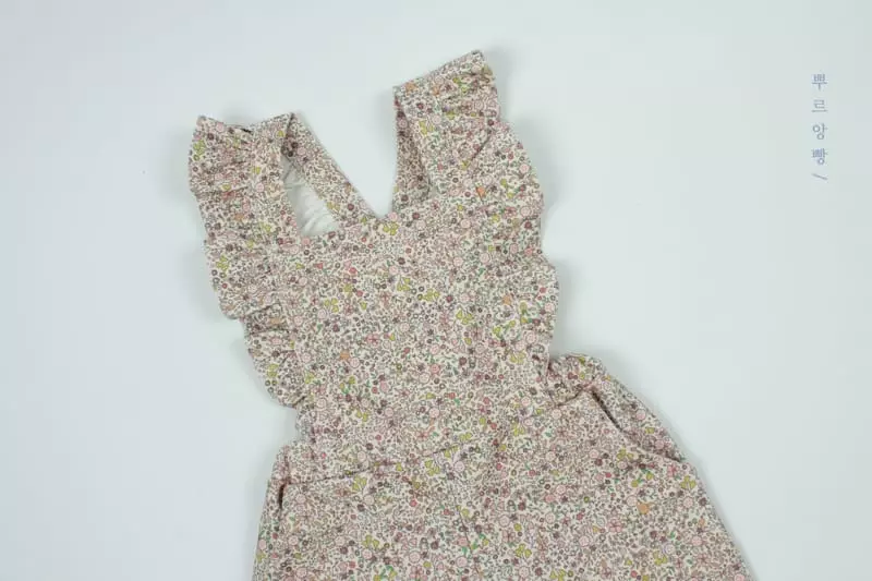Pourenfant - Korean Children Fashion - #kidsstore - Jacqueline Flower Dungarees - 4