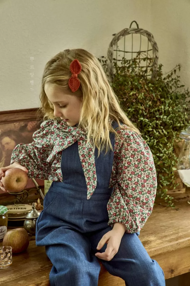 Pourenfant - Korean Children Fashion - #magicofchildhood - Vintage Flower Ribbon Blouse - 11