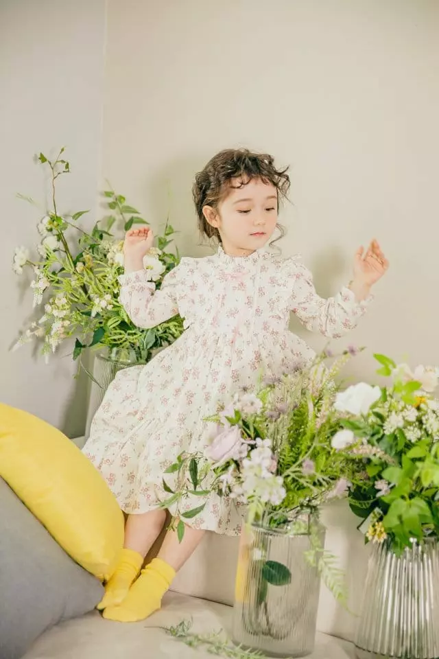 Pudding - Korean Children Fashion - #kidzfashiontrend - Flower One-piece - 4