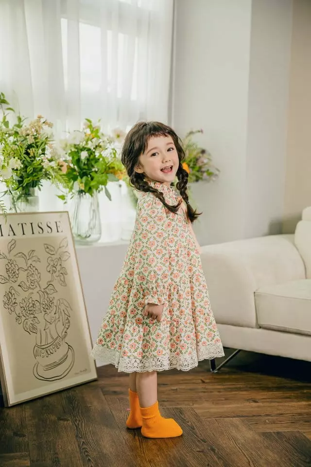 Pudding - Korean Children Fashion - #childofig - Ribbon Lace One-piece - 4