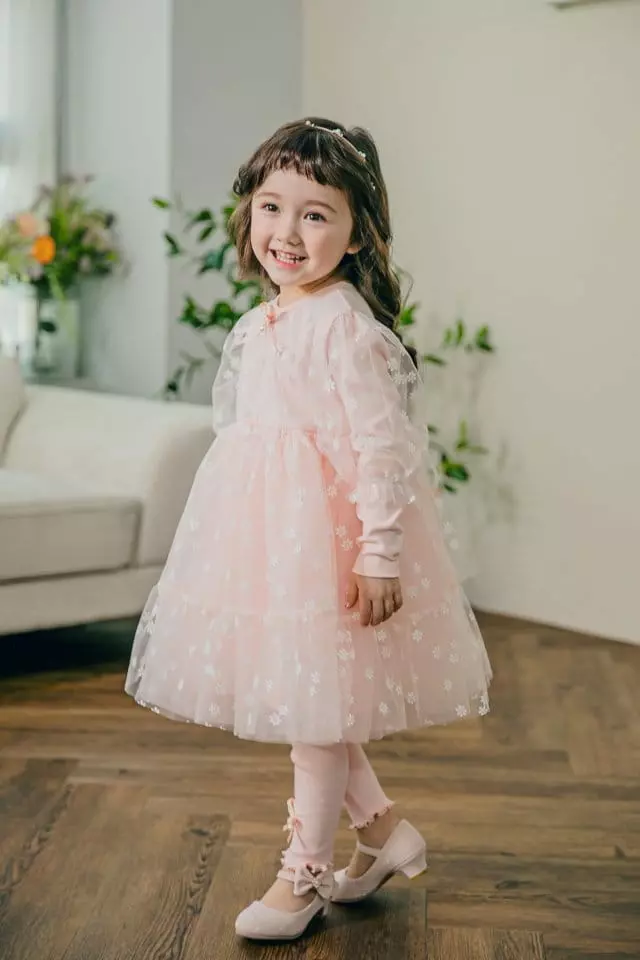 Pudding - Korean Children Fashion - #childrensboutique - Flower Mesh One-piece - 3