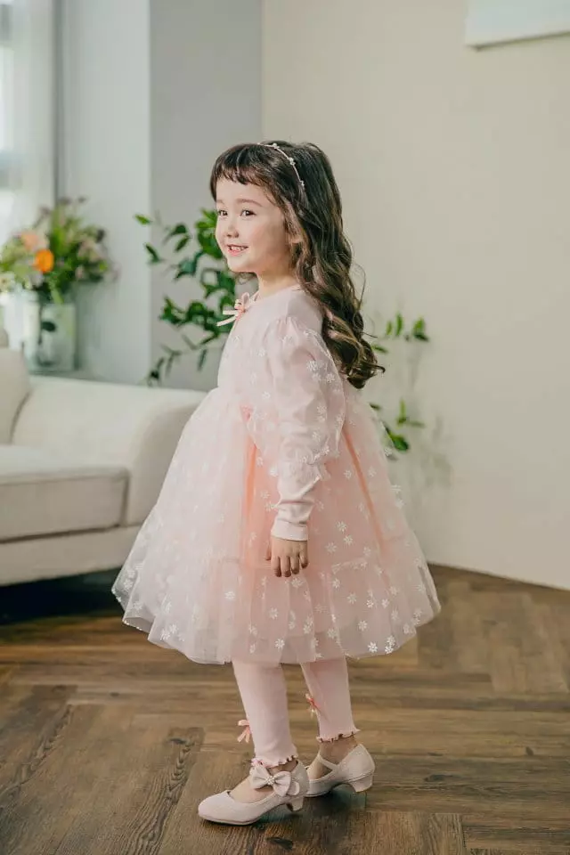 Pudding - Korean Children Fashion - #childrensboutique - Flower Mesh One-piece - 4