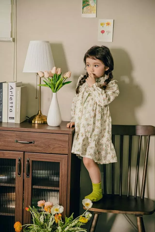 Pudding - Korean Children Fashion - #kidsstore - Flower One-piece - 2