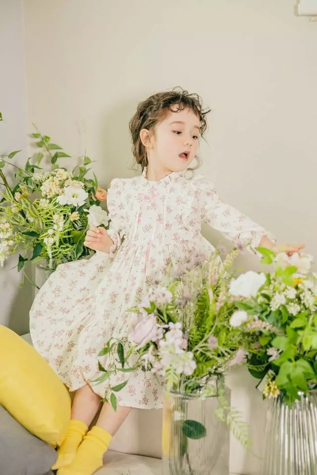 Pudding - Korean Children Fashion - #kidzfashiontrend - Flower One-piece - 3