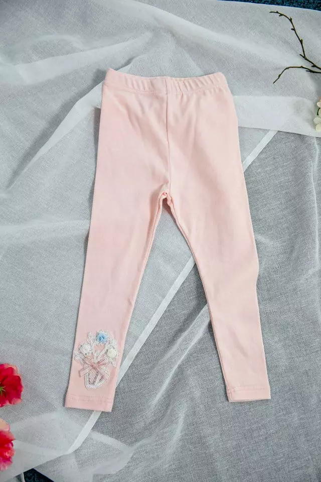 Pudding - Korean Children Fashion - #magicofchildhood - Flower Leggings