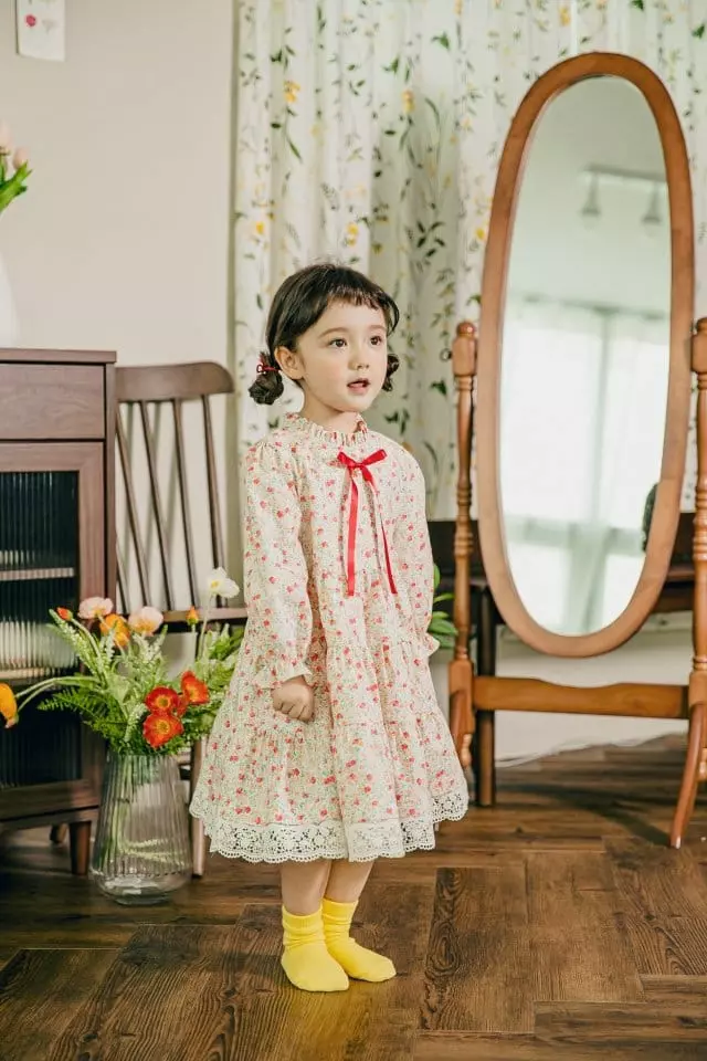 Pudding - Korean Children Fashion - #toddlerclothing - Ribbon Lace One-piece