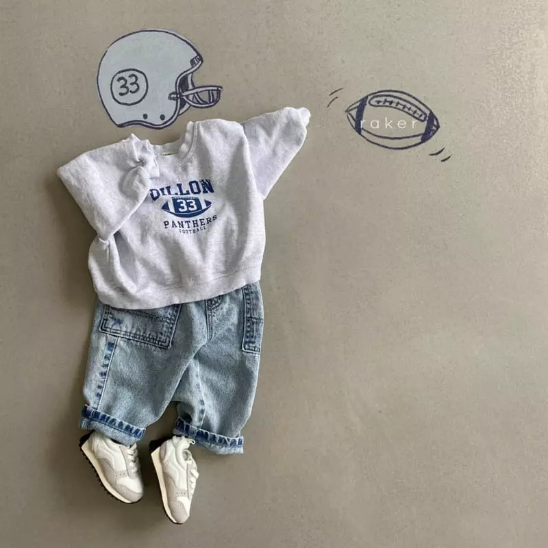 Raker - Korean Children Fashion - #fashionkids - Triangle Baggy Jeans - 5