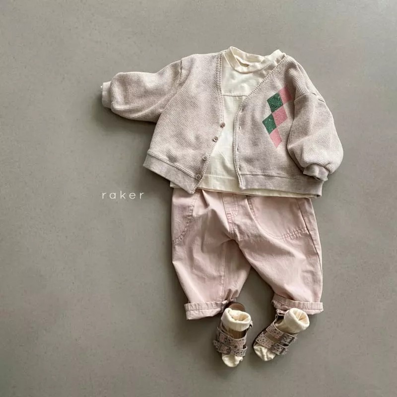 Raker - Korean Children Fashion - #littlefashionista - Argyle Waffle Cardigan - 2